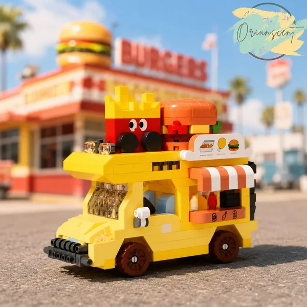 Motorhome_Building_Blocks_Set_Food_Truck_Yellow