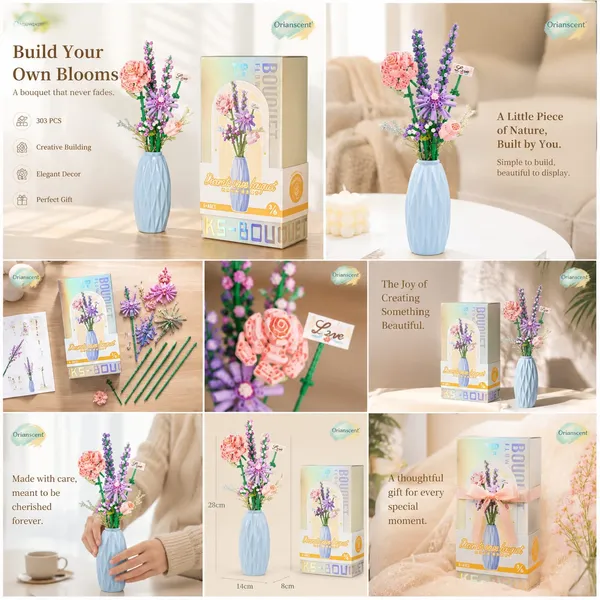 Lavender_Rose_Flower_Bouquet_Building_Block_Set_with_Vase_(303_Pcs)