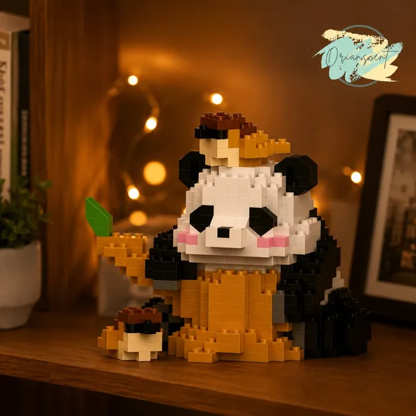 New_Playing_Panda_Building_Block_Toys_-_With_Bird