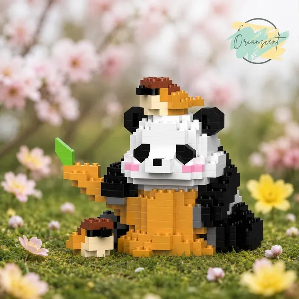New_Playing_Panda_Building_Block_Toys_-_With_Bird