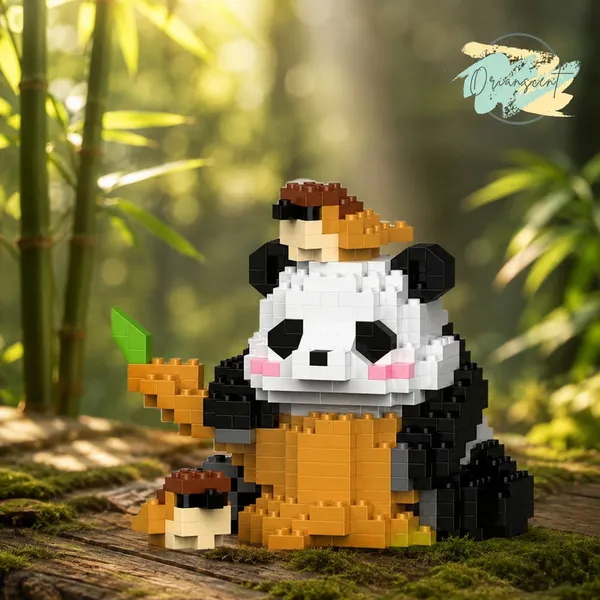 New_Playing_Panda_Building_Block_Toys_-_With_Bird