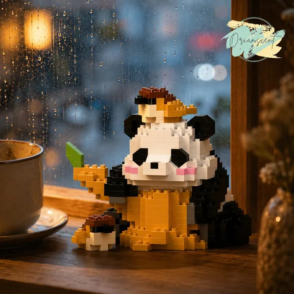 New_Playing_Panda_Building_Block_Toys_-_With_Bird