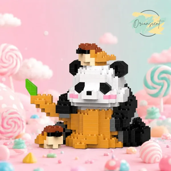 New_Playing_Panda_Building_Block_Toys_-_With_Bird