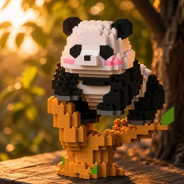 New_Playing_Panda_Building_Block_Toys_-_On_Tree