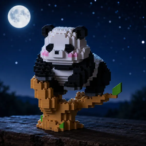 New_Playing_Panda_Building_Block_Toys_-_On_Tree