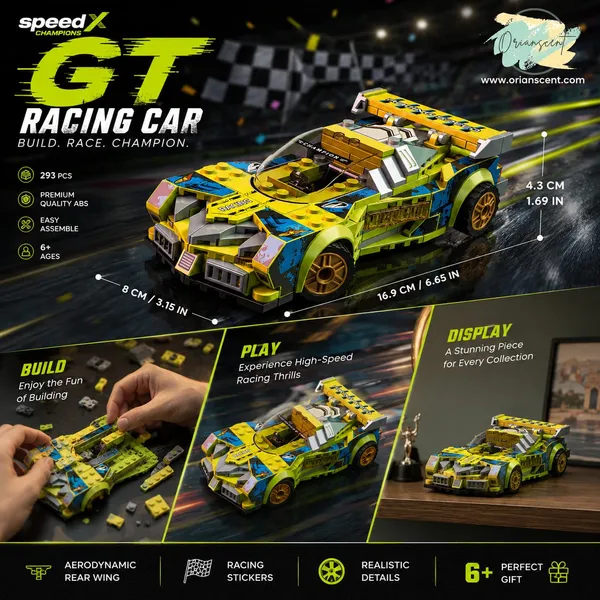 SpeedX_Champion_GT_Racing_Car_Building_Blocks_Set_–_293_Pieces