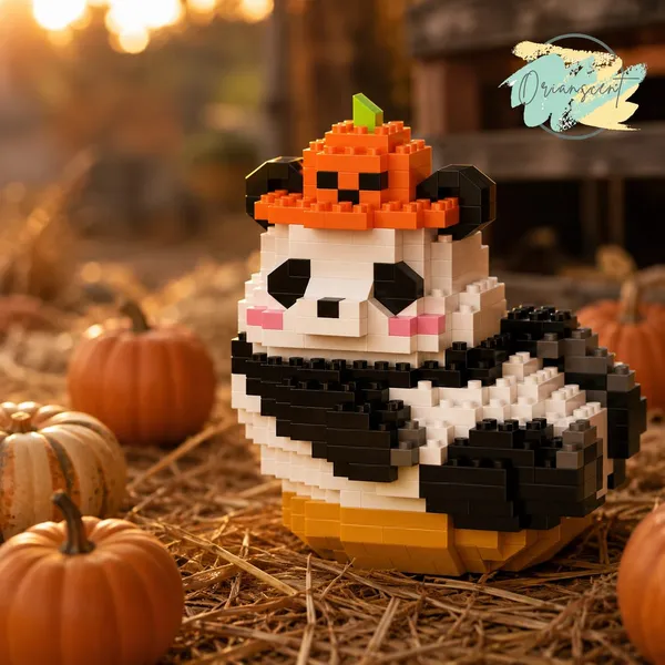 New_Playing_Panda_Building_Block_Toys_-_Pumpkin_Hat