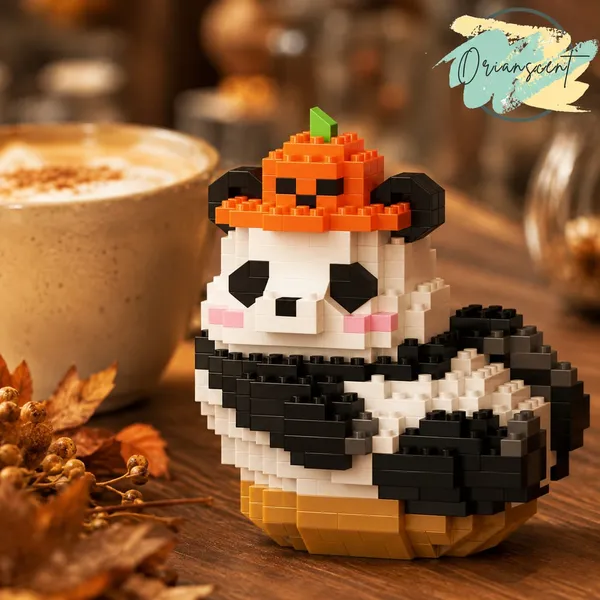 New_Playing_Panda_Building_Block_Toys_-_Pumpkin_Hat