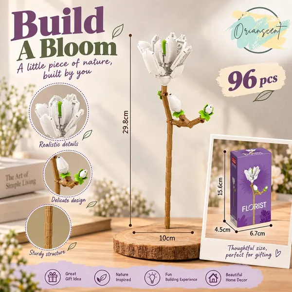 DIY_White_Magnolia_Flower_Building_Block_Set_–_96_Pieces