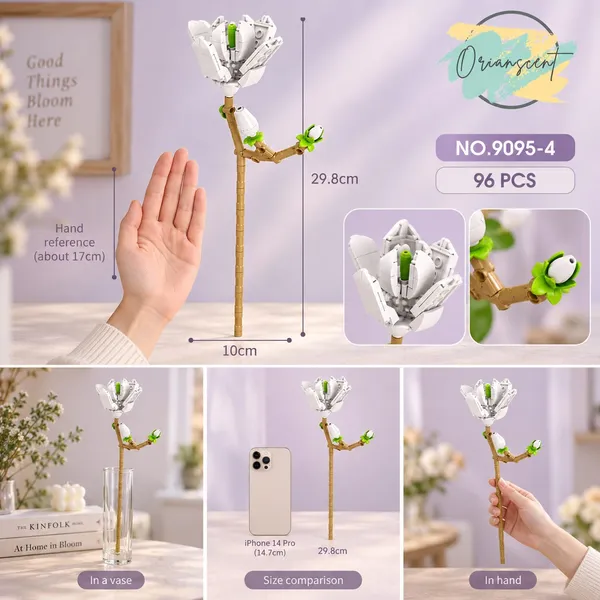 DIY_White_Magnolia_Flower_Building_Block_Set_–_96_Pieces