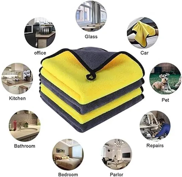 Multicolor_Microfiber_Car_Cleaning_Cloth_800_Gsm_40_X_40_Cm_Pack_Of_4_For_Car_Detailing