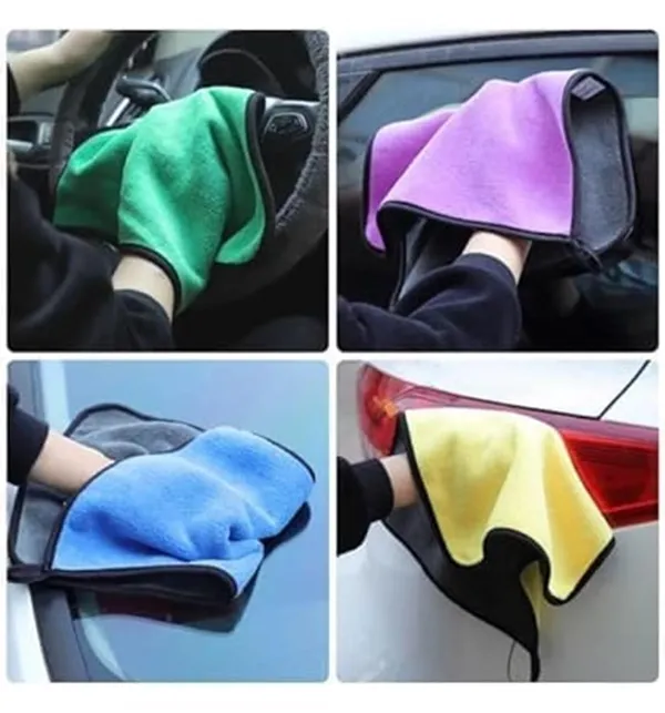 Multicolor_Microfiber_Car_Cleaning_Cloth_800_Gsm_40_X_40_Cm_Pack_Of_4_For_Car_Detailing