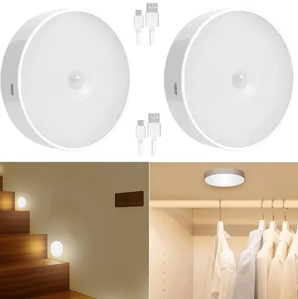 White_Plastic_Wireless_Motion_Sensor_Led_Light_Usb_Rechargeable_Pack_Of_2_For_Wardrobe_Home