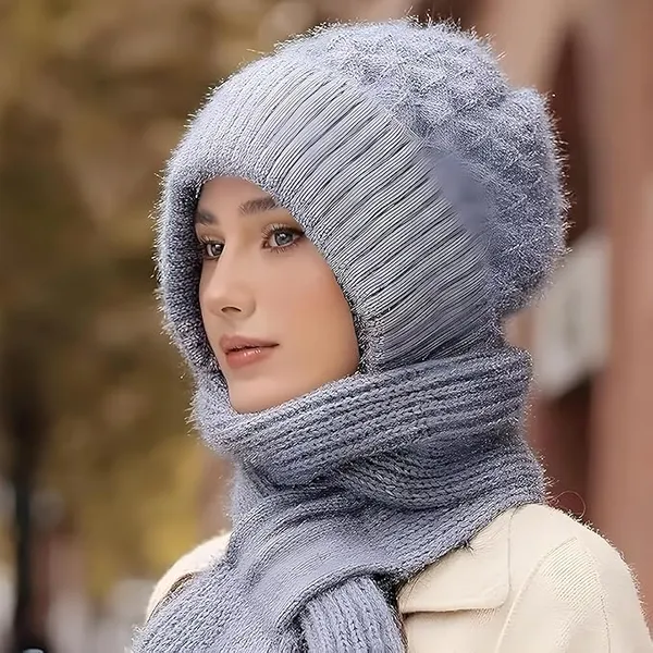 Multicolor_Wool_Crochet_Hooded_Scarf_Cap_2_In_1_Windproof_For_Women_Girls