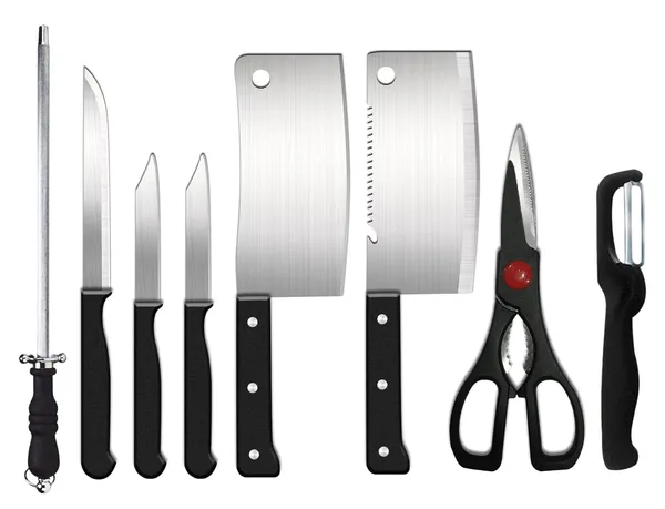 Black_Stainless_Steel_8_Piece_Knife_Set_With_Scissor_Sharpener_Peeler_For_Kitchen