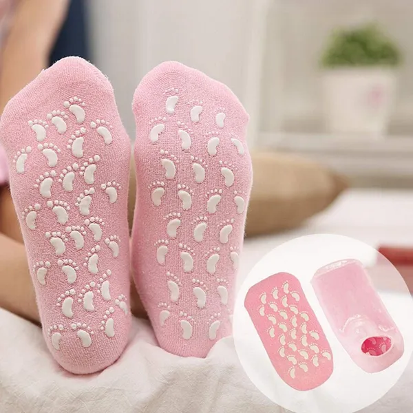 Pink_Silicone_Reusable_Spa_Gel_Socks_1_Pair_For_Women_Men_Heel_Care