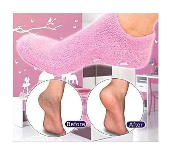 Pink_Silicone_Reusable_Spa_Gel_Socks_1_Pair_For_Women_Men_Heel_Care