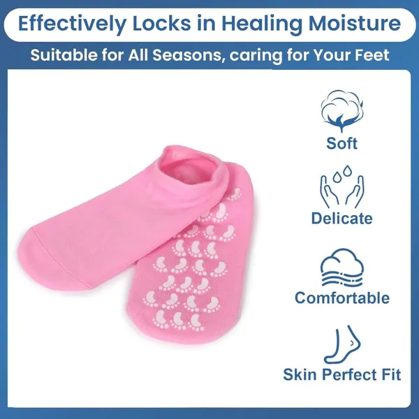 Pink_Silicone_Reusable_Spa_Gel_Socks_1_Pair_For_Women_Men_Heel_Care