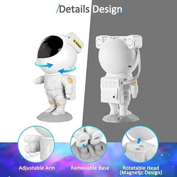 White_Plastic_Astronaut_Gala_Projector_Night_Light_With_Timer_Remote_For_Home_Decor