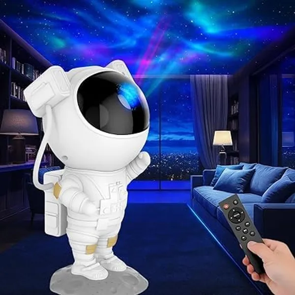 White_Plastic_Astronaut_Gala_Projector_Night_Light_With_Timer_Remote_For_Home_Decor