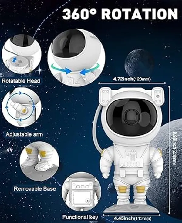 White_Plastic_Astronaut_Gala_Projector_Night_Light_With_Timer_Remote_For_Home_Decor