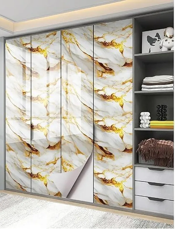 White_Golden_Vinyl_Self_Adhesive_Marble_Wallpaper_60_X_200_Cm_Waterproof_For_Kitchen_Countertop