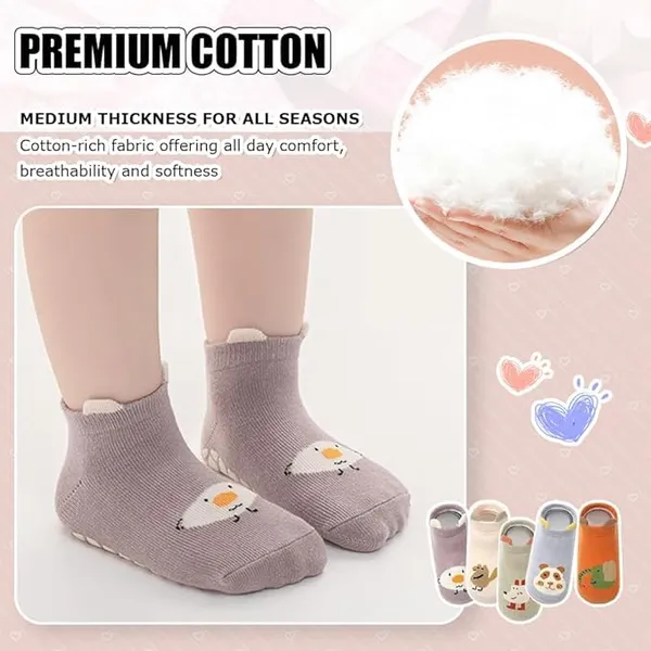 Multicolor_Cotton_Baby_Grip_Socks_5_Pairs_Set_For_Kids_1_To_3_Years