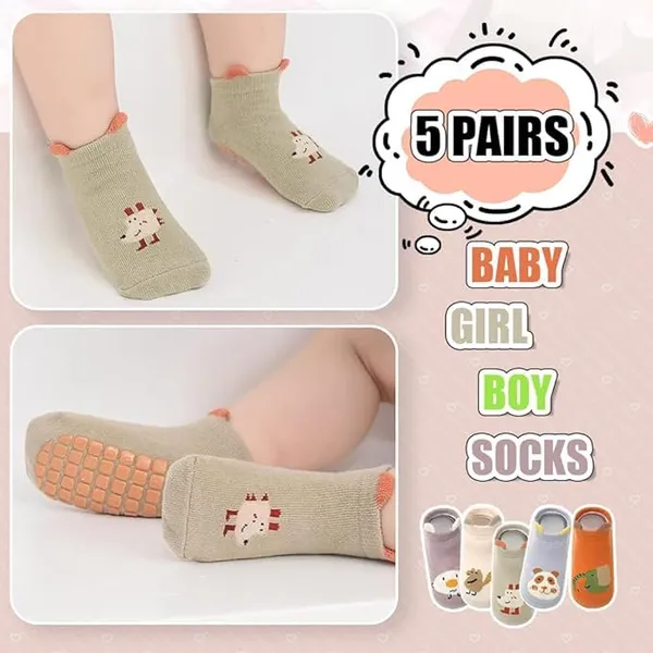 Multicolor_Cotton_Baby_Grip_Socks_5_Pairs_Set_For_Kids_1_To_3_Years