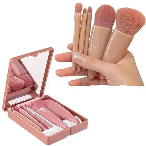 Multicolor_Synthetic_Fiber_5_In_1_Mini_Makeup_Brush_Kit_With_Mirror_For_Women_Girls