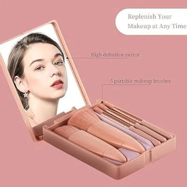 Multicolor_Synthetic_Fiber_5_In_1_Mini_Makeup_Brush_Kit_With_Mirror_For_Women_Girls