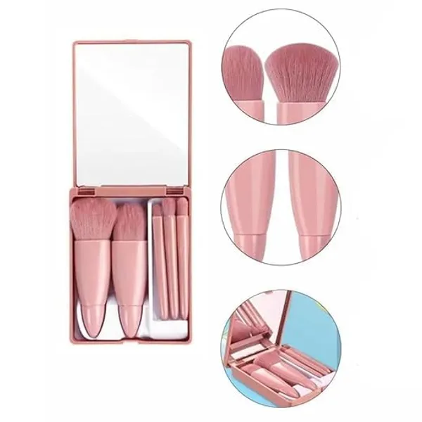 Multicolor_Synthetic_Fiber_5_In_1_Mini_Makeup_Brush_Kit_With_Mirror_For_Women_Girls