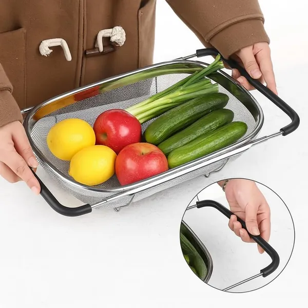 Silver_Stainless_Steel_Oval_Colander_Strainer_With_Extendable_Handles_For_Vegetables_Fruits
