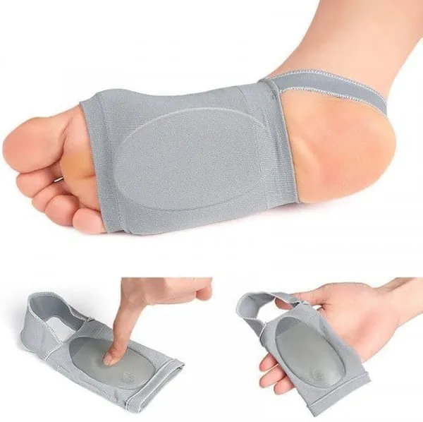 Grey_Elastic_Compression_Foot_Arch_Support_Sleeve_Pair_For_Flat_Feet_Heel_Pain