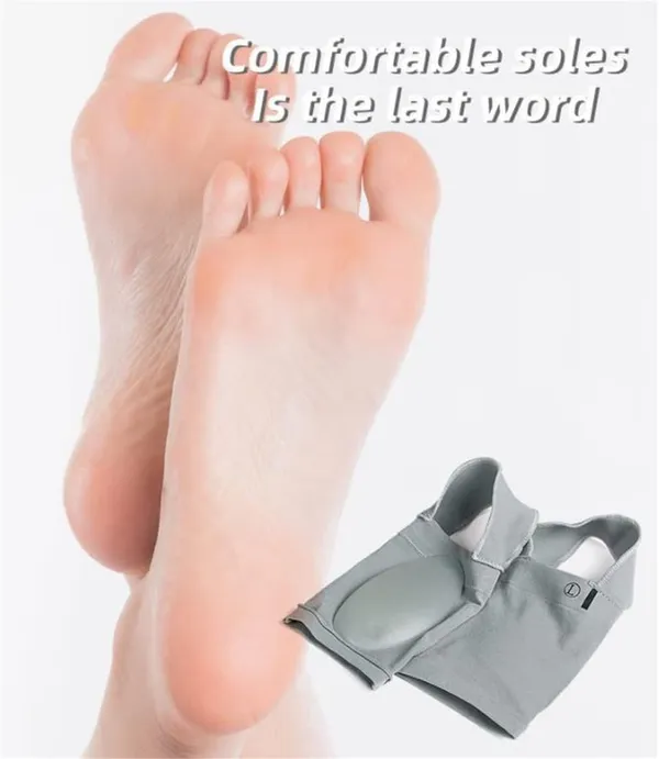 Grey_Elastic_Compression_Foot_Arch_Support_Sleeve_Pair_For_Flat_Feet_Heel_Pain