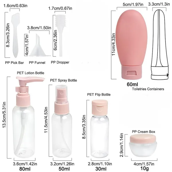 Multicolor_Plastic_Travel_Bottles_Set_11_Pcs_Leakproof_Refillable_For_Toiletries