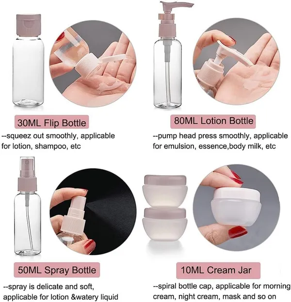 Multicolor_Plastic_Travel_Bottles_Set_11_Pcs_Leakproof_Refillable_For_Toiletries