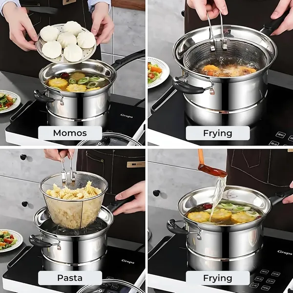 Silver_Stainless_Steel_3_In_1_Cooking_Pot_With_Fryer_Basket_Steamer_Plate_For_Induction