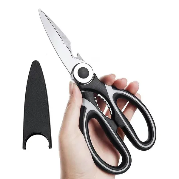 Silver_Stainless_Steel_Multi_Purpose_Kitchen_Scissors_With_Bottle_Opener_For_Meat_Vegetables