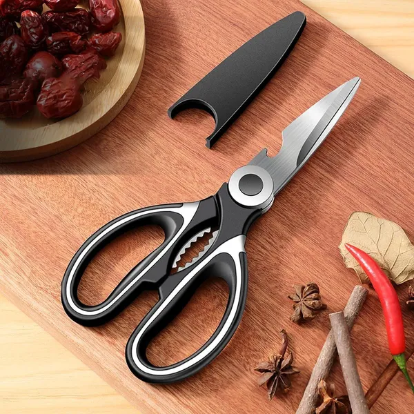Silver_Stainless_Steel_Multi_Purpose_Kitchen_Scissors_With_Bottle_Opener_For_Meat_Vegetables