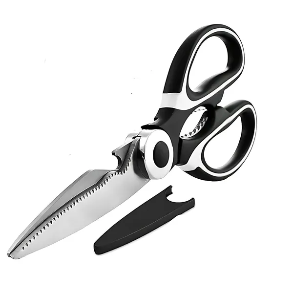 Silver_Stainless_Steel_Multi_Purpose_Kitchen_Scissors_With_Bottle_Opener_For_Meat_Vegetables