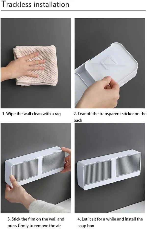 Grey_Plastic_Wall_Mounted_Double_Bar_Soap_Dish_With_Lid_Drainage_Pack_Of_1_For_Bathroom