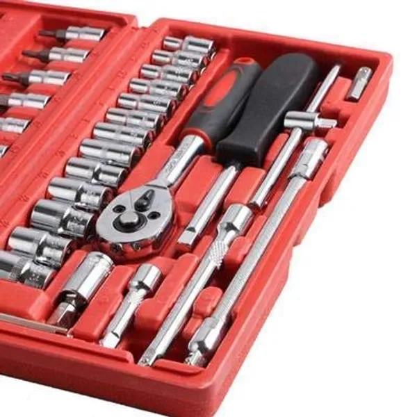 Multicolor_Steel_46_Pcs_Tool_Kit_Set_With_Ratchet_Socket_Wrench_For_Home_Auto_Repair