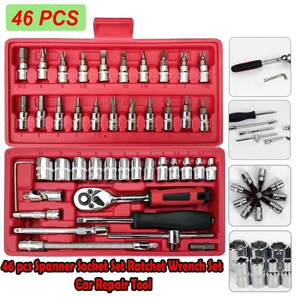 Multicolor_Steel_46_Pcs_Tool_Kit_Set_With_Ratchet_Socket_Wrench_For_Home_Auto_Repair