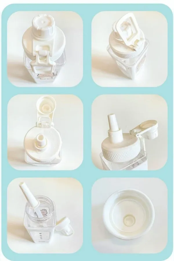 Multicolor_Plastic_Square_Water_Bottle_700_Ml_With_Straw_For_Girls_Travel