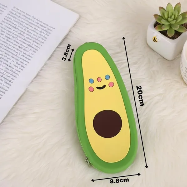 Multicolor_Silicone_Fruit_Shape_Pencil_Case_With_Zipper_For_Kids_School_Travel