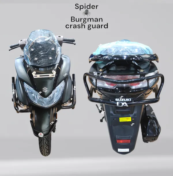 Suzuki_Burgman_Crash_Guard_(Black_Motta_Pipe)