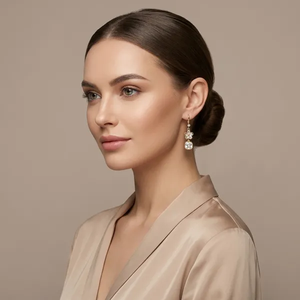 Gold_Daisy_Cushion_Hook_Drop_Earrings_For_Women
