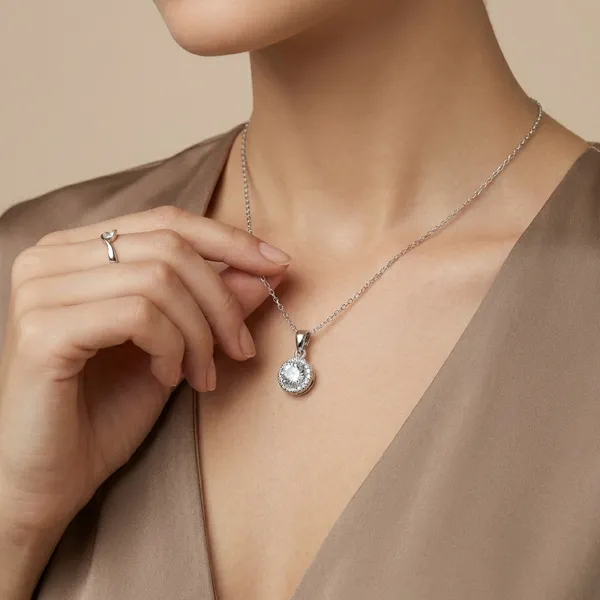 Silver_Nova_Halo_Crystal_Necklace_For_Women