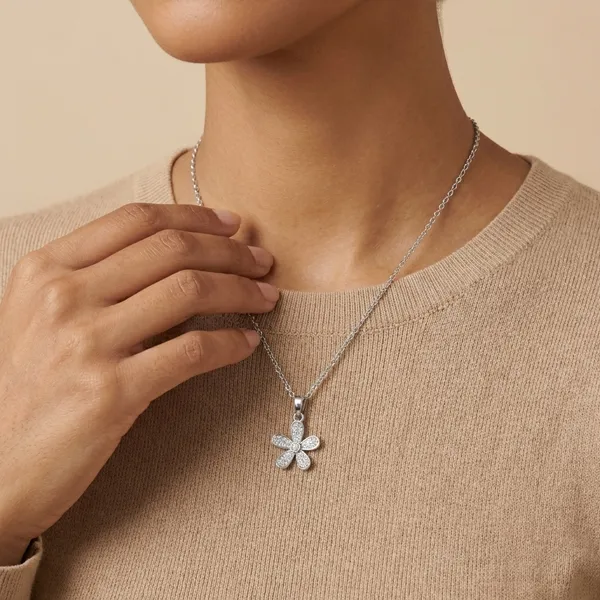 Silver_Blossom_Sparkle_Pendant_Necklace_For_Women