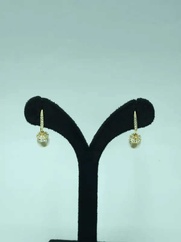 Gold_Pearl_Crown_Hook_Drop_Earrings_For_Women